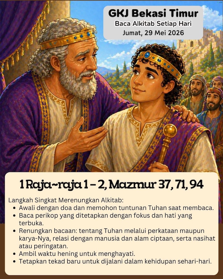 Ilustrasi 1 Raja-raja 1–2; Mazmur 37, 71, 94