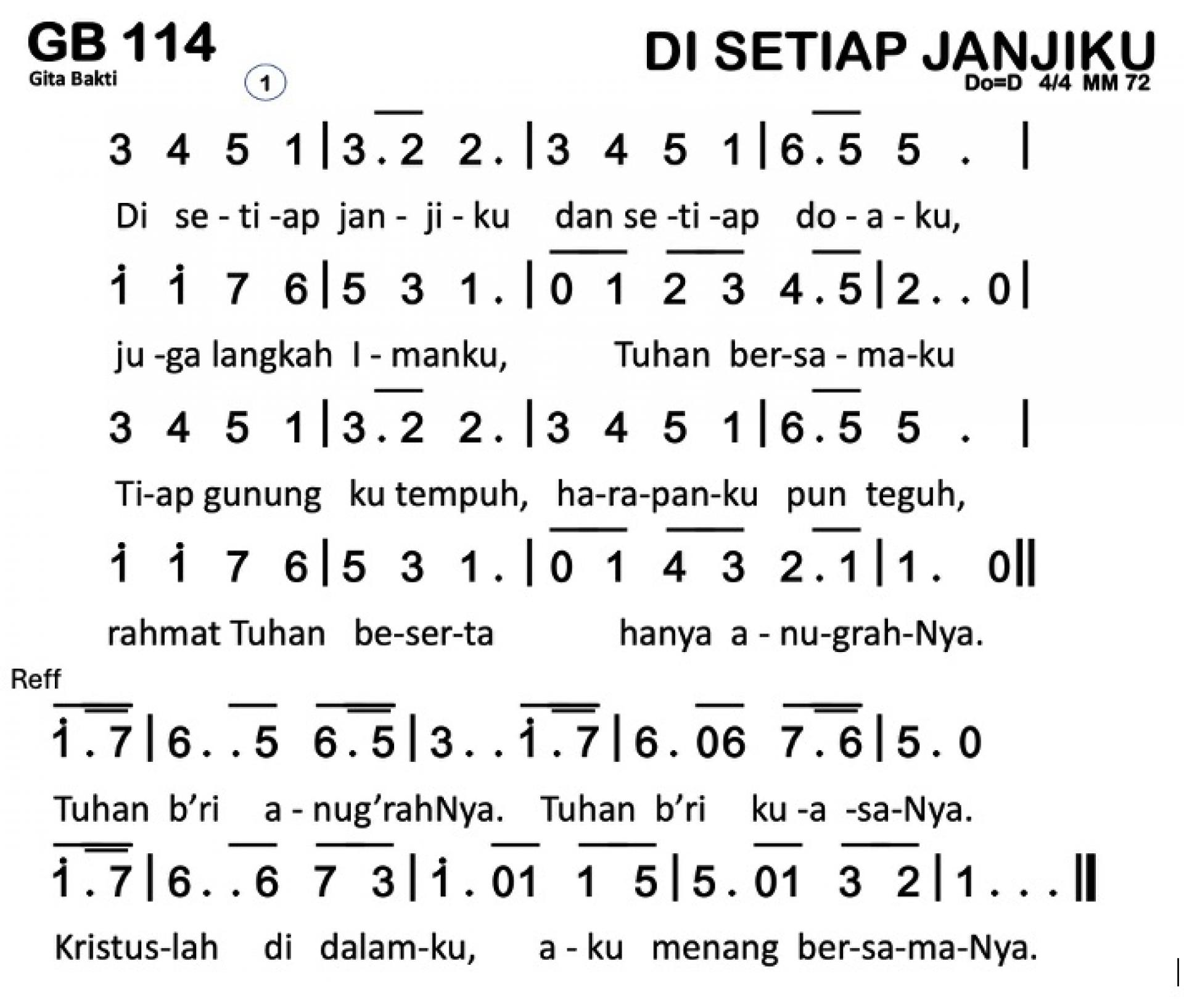 Partitur Chord GB 114