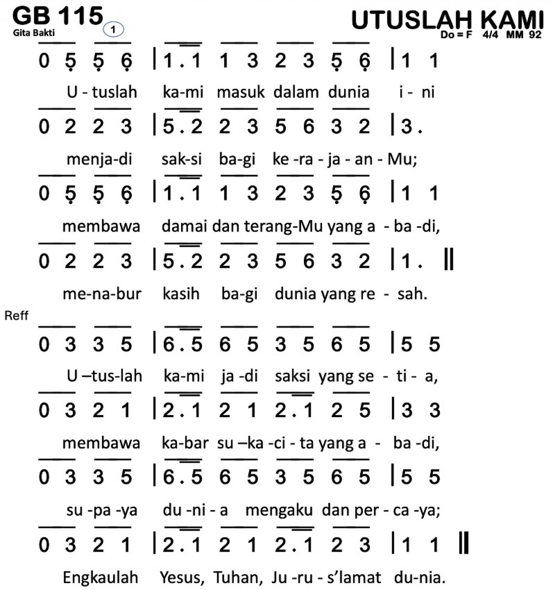 Partitur Chord GB 115