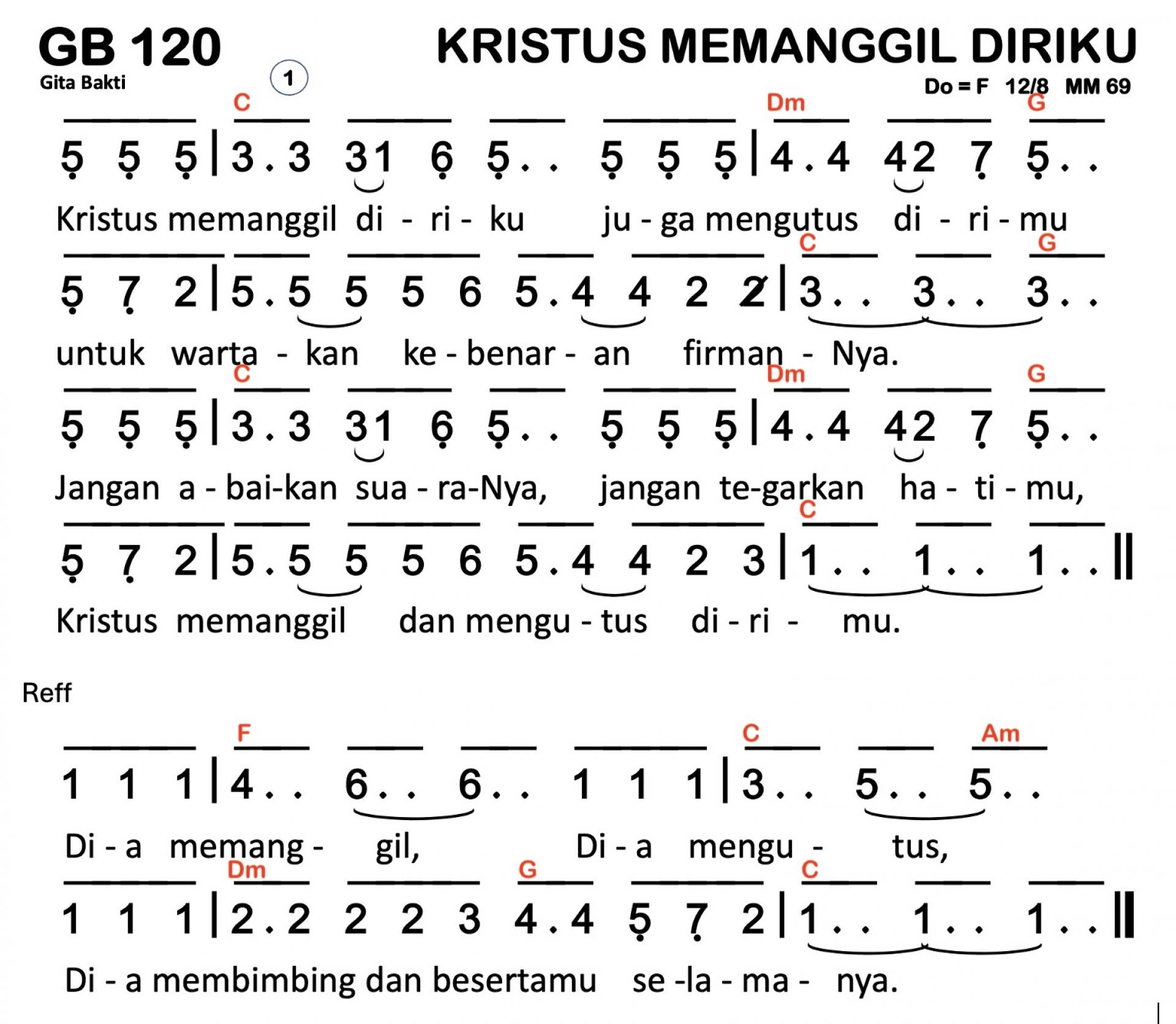 Partitur Chord GB 120