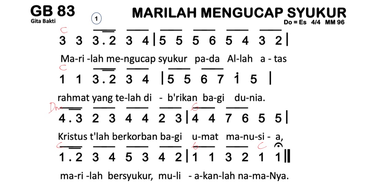 Partitur Chord GB 83