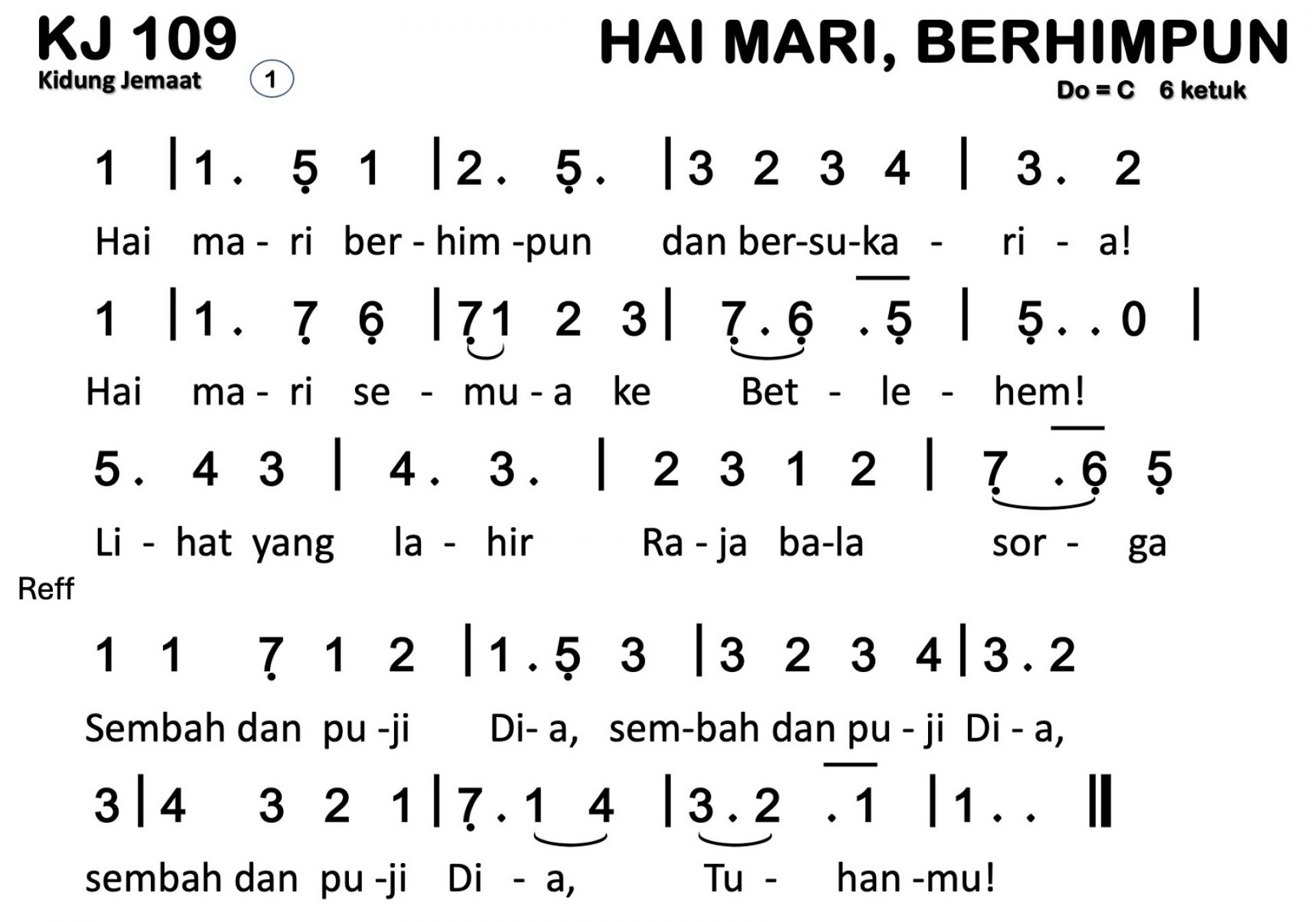 Partitur Chord KJ 109