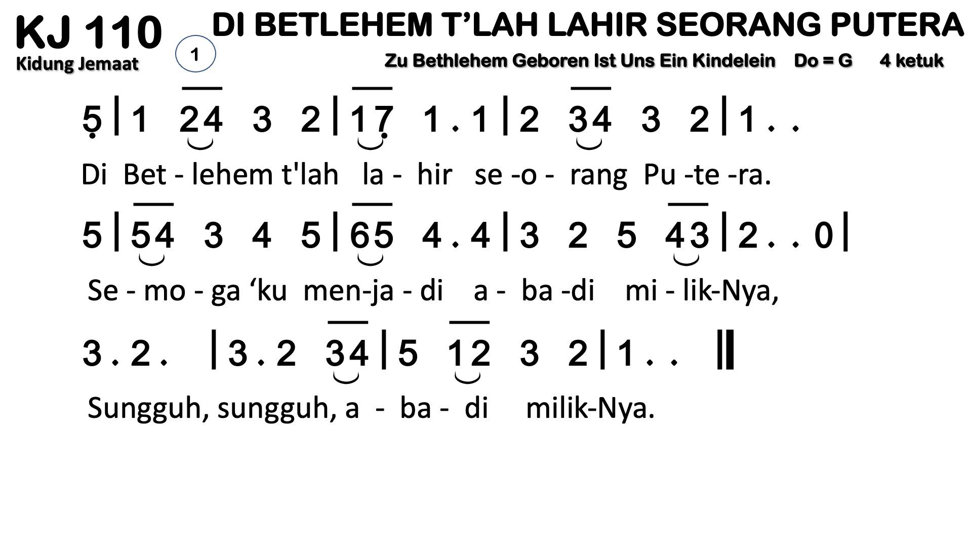 Partitur Chord KJ 110