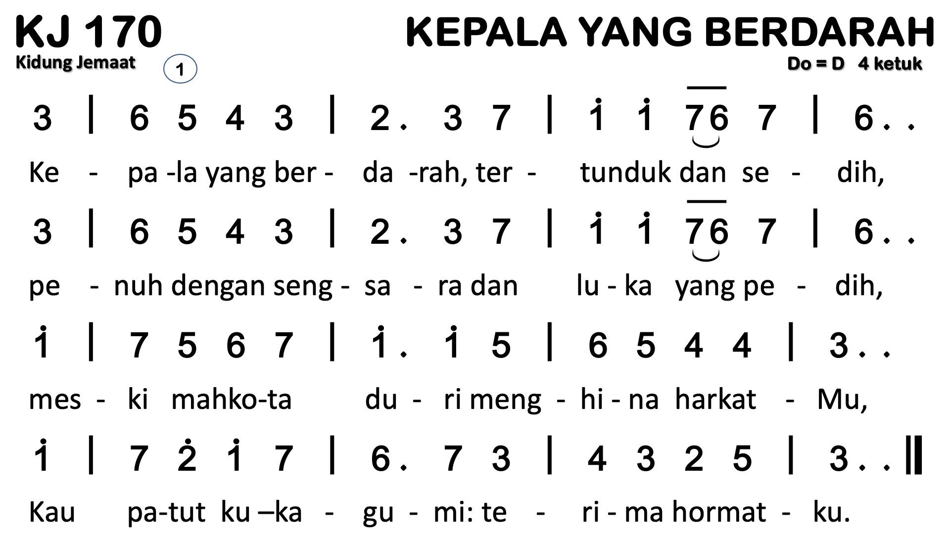 Partitur Chord KJ 170