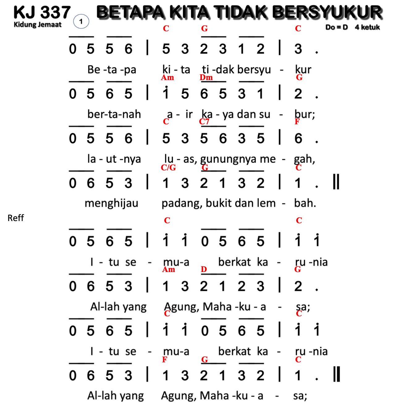 Partitur Chord KJ 337
