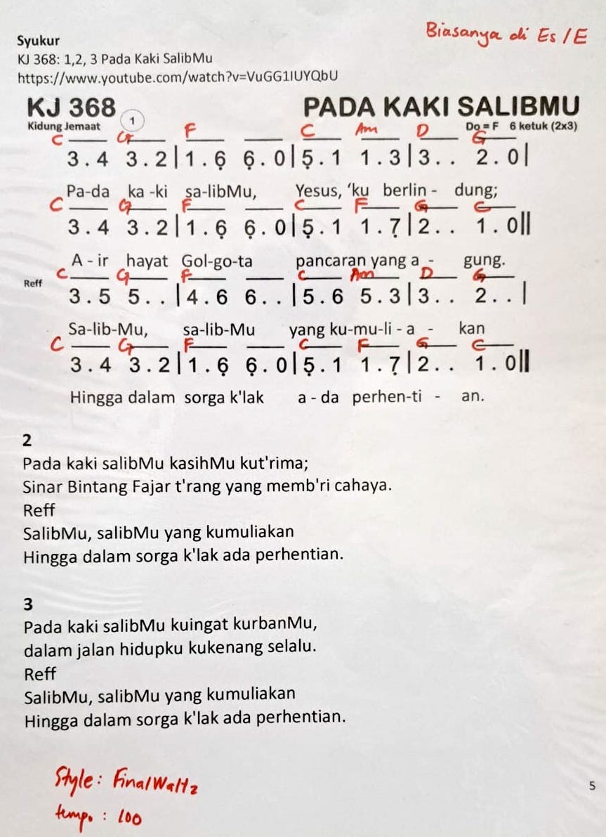 Partitur Chord KJ 368