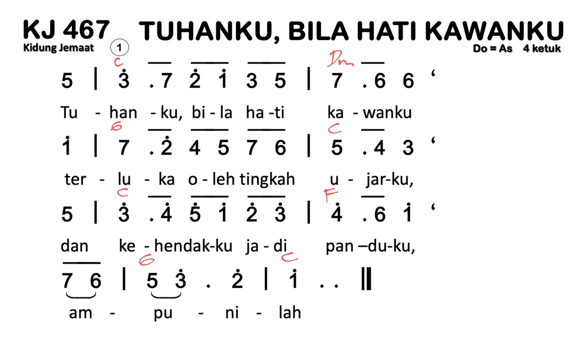 Partitur Chord KJ 467