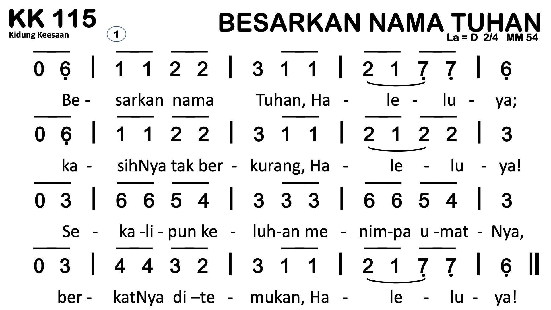 Partitur Chord KK 115
