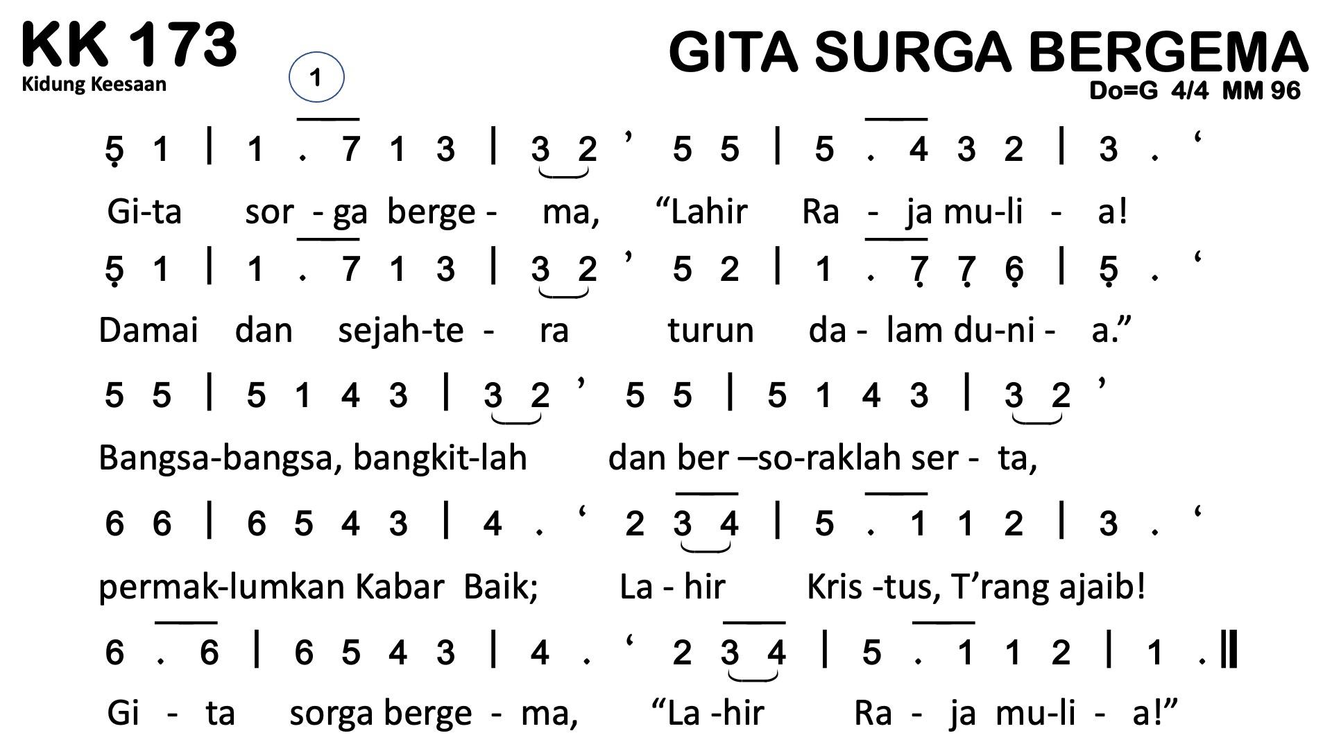 Partitur Chord KK 173
