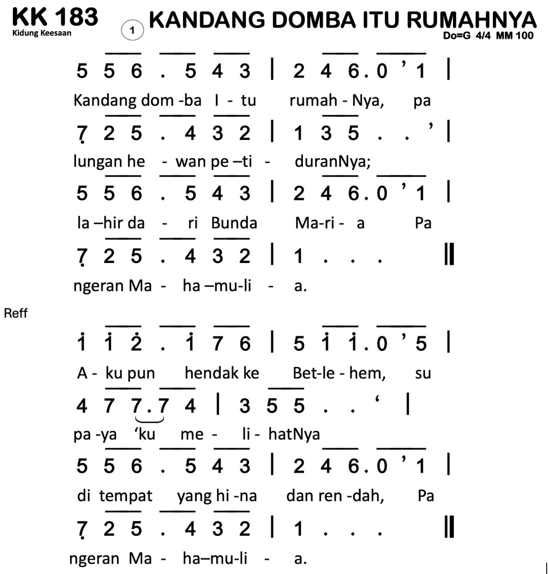 Partitur Chord KK 183