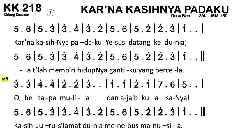 Partitur Chord KK 218