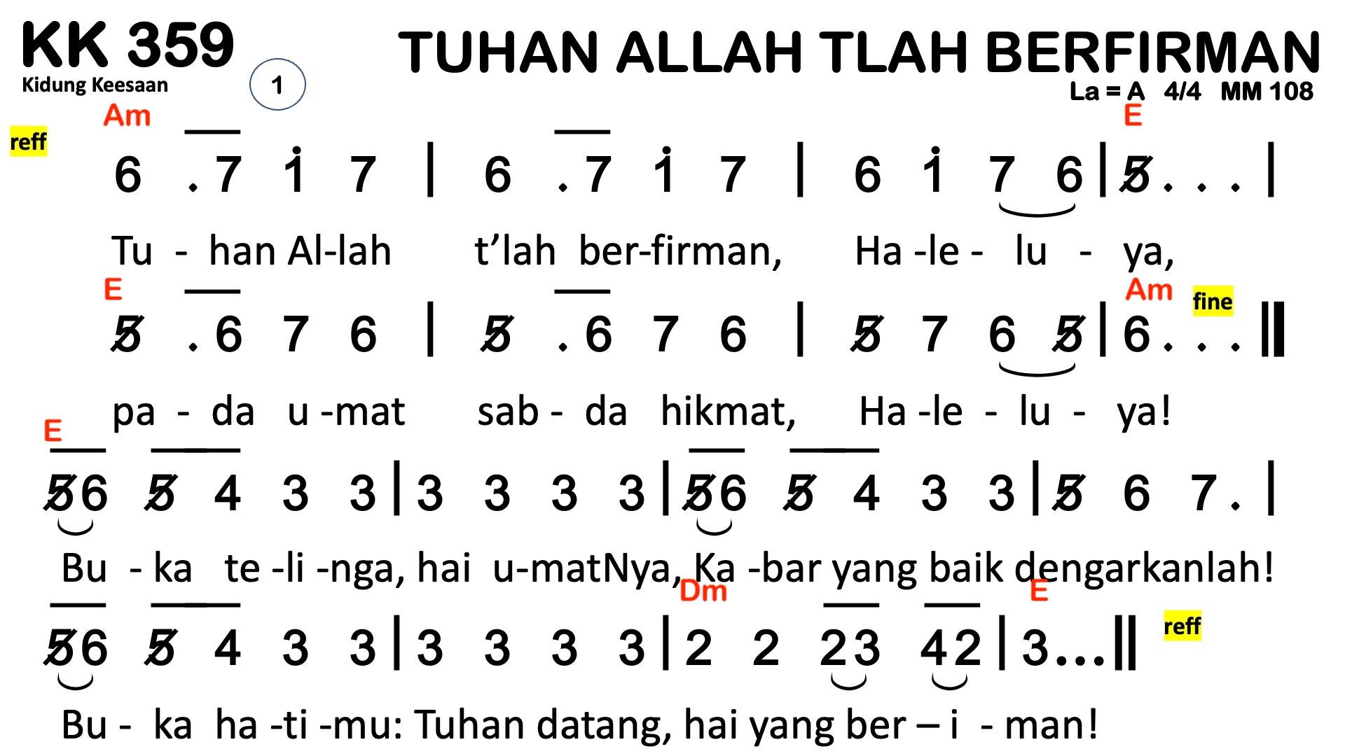Partitur Chord KK 359