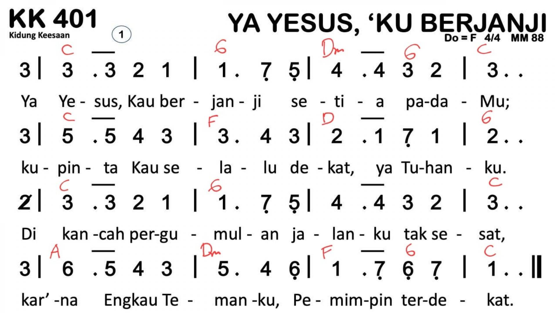 Partitur Chord KK 401