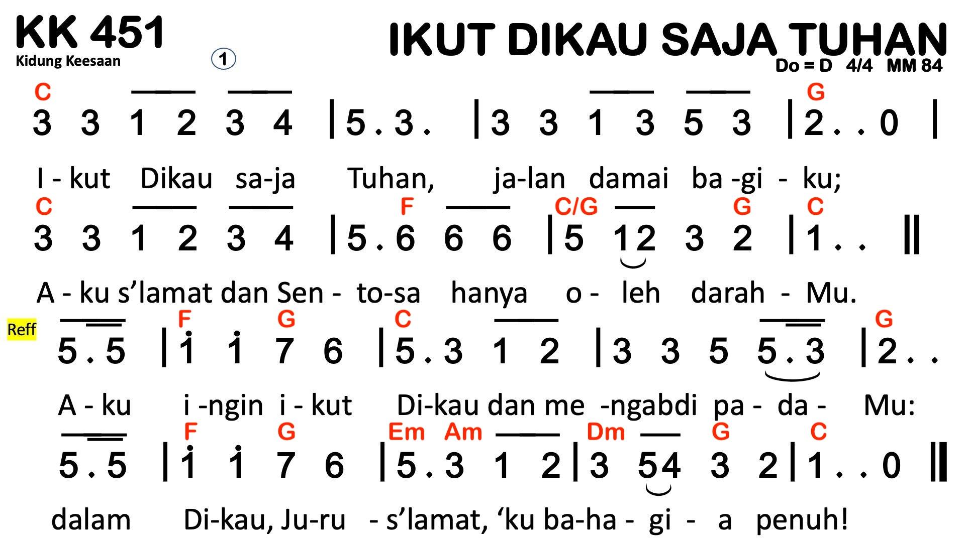 Partitur Chord KK 451