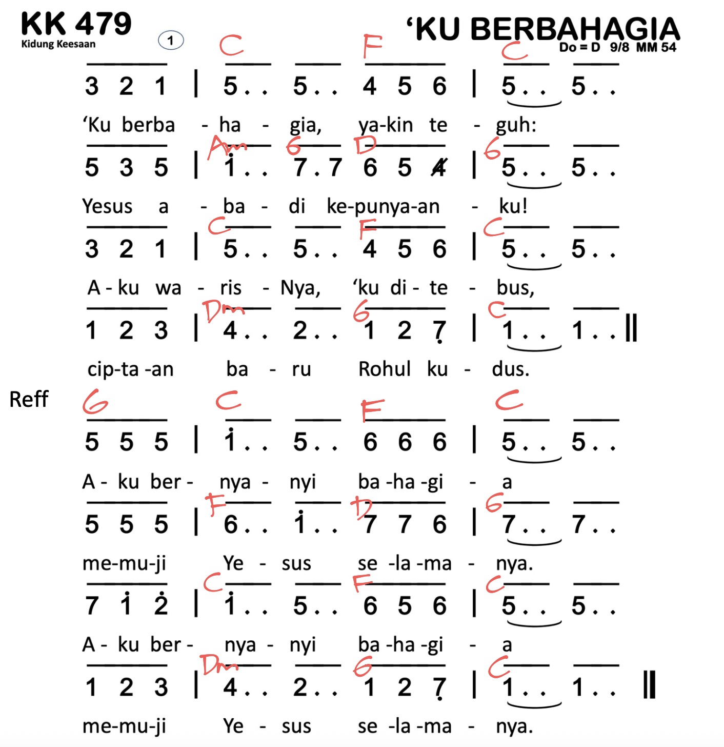 Partitur Chord KK 479
