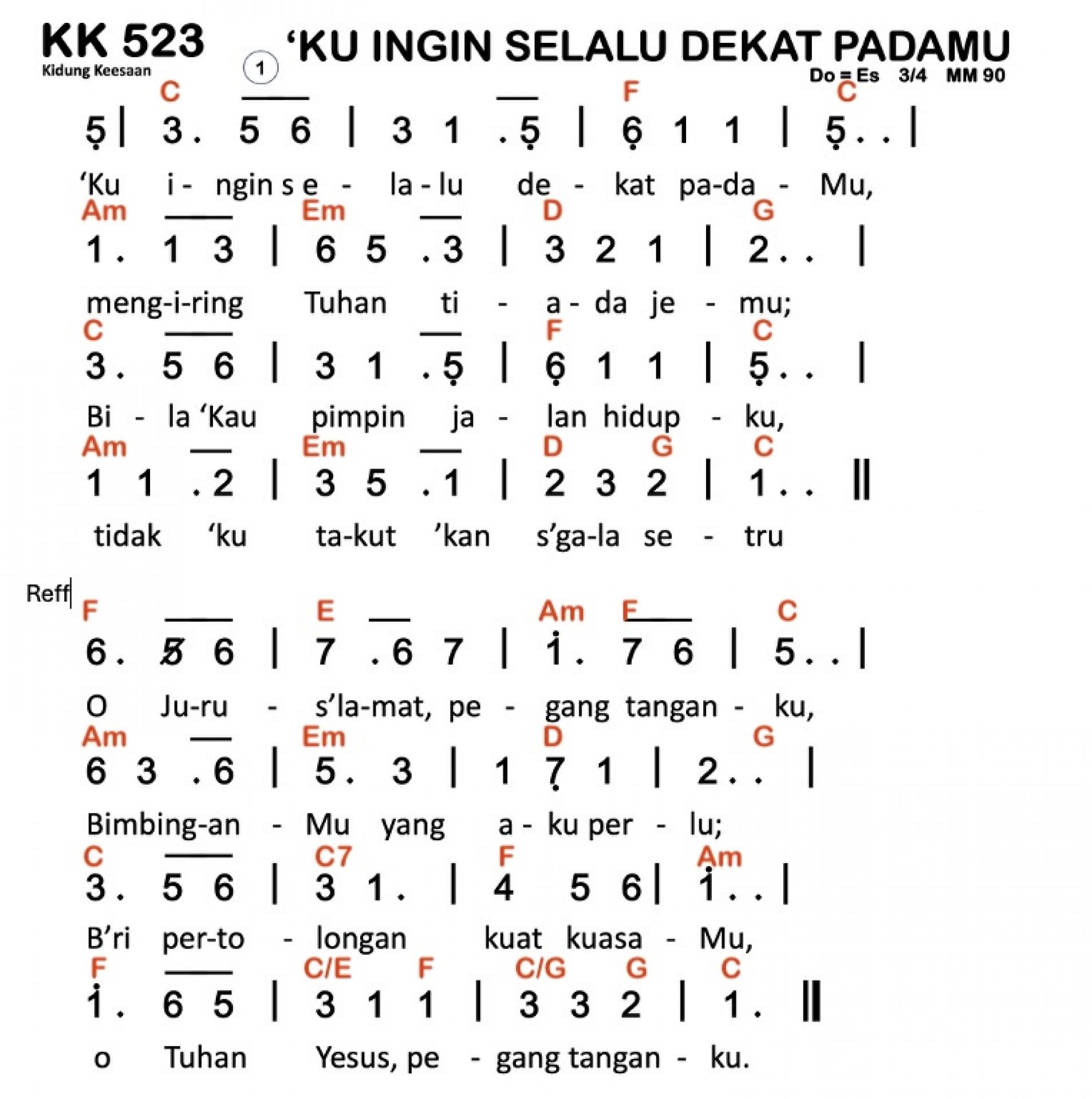 Partitur Chord KK 523