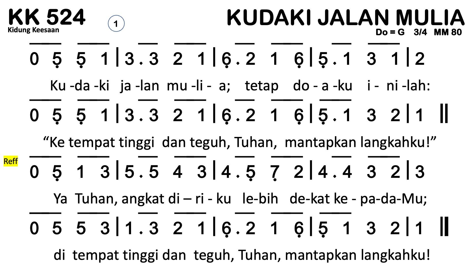 Partitur Chord KK 524