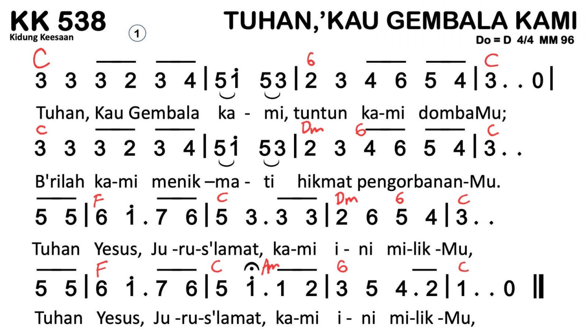 Partitur Chord KK 538
