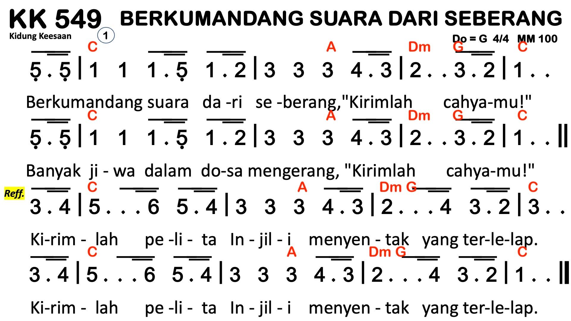 Partitur Chord KK 549