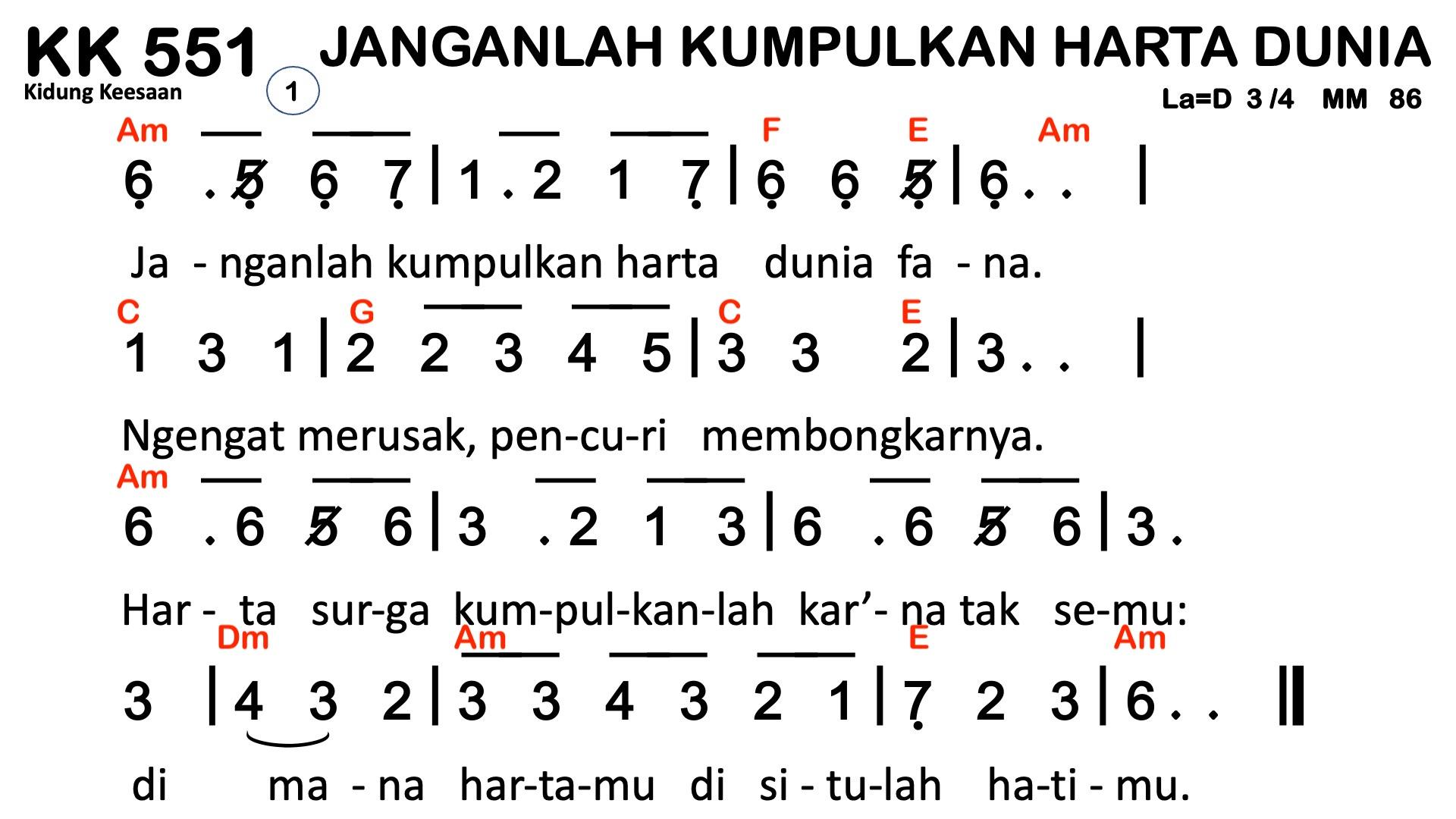 Partitur Chord KK 551