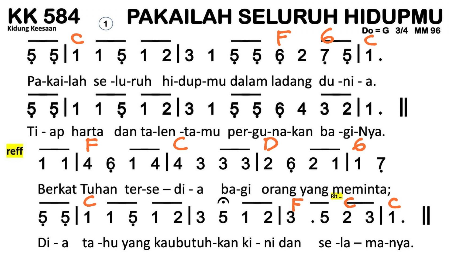 Partitur Chord KK 584