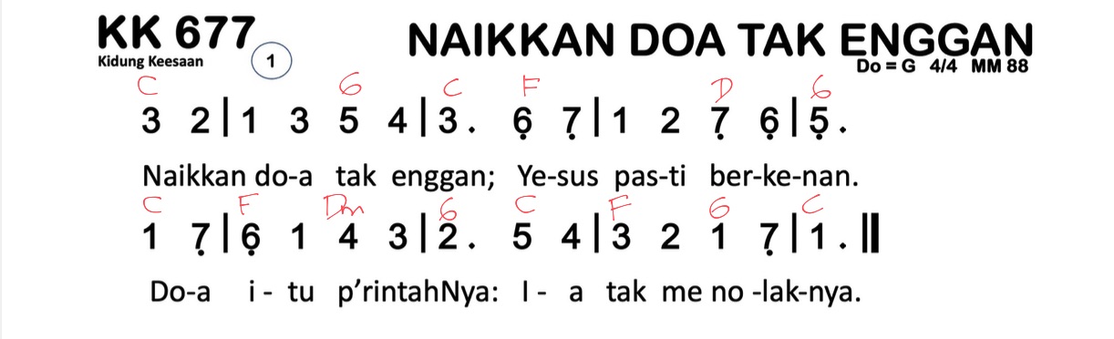 Partitur Chord KK 677