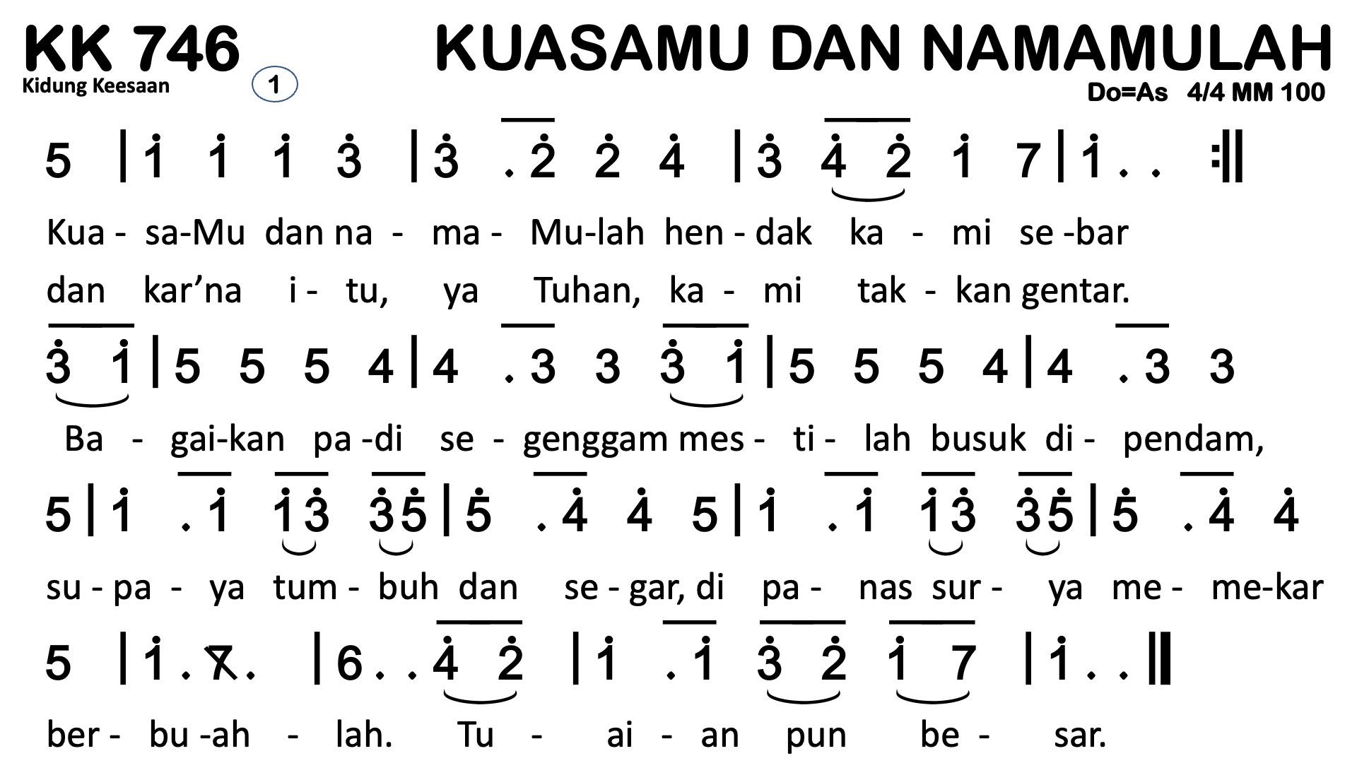 Partitur Chord KK 746