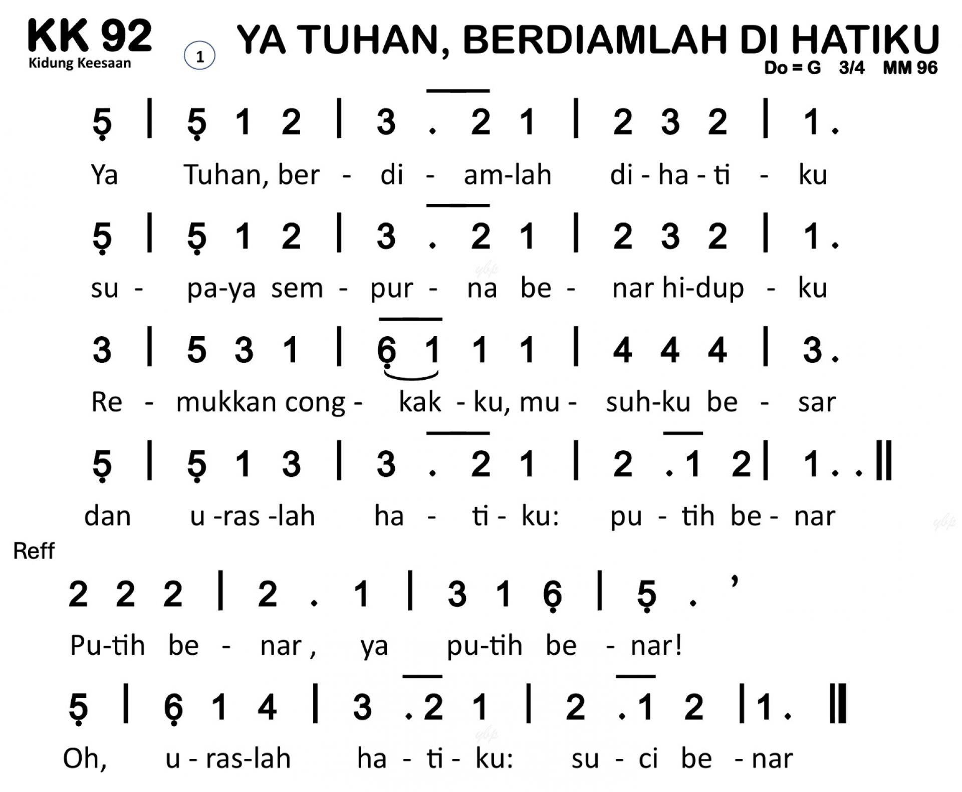 Partitur Chord KK 92
