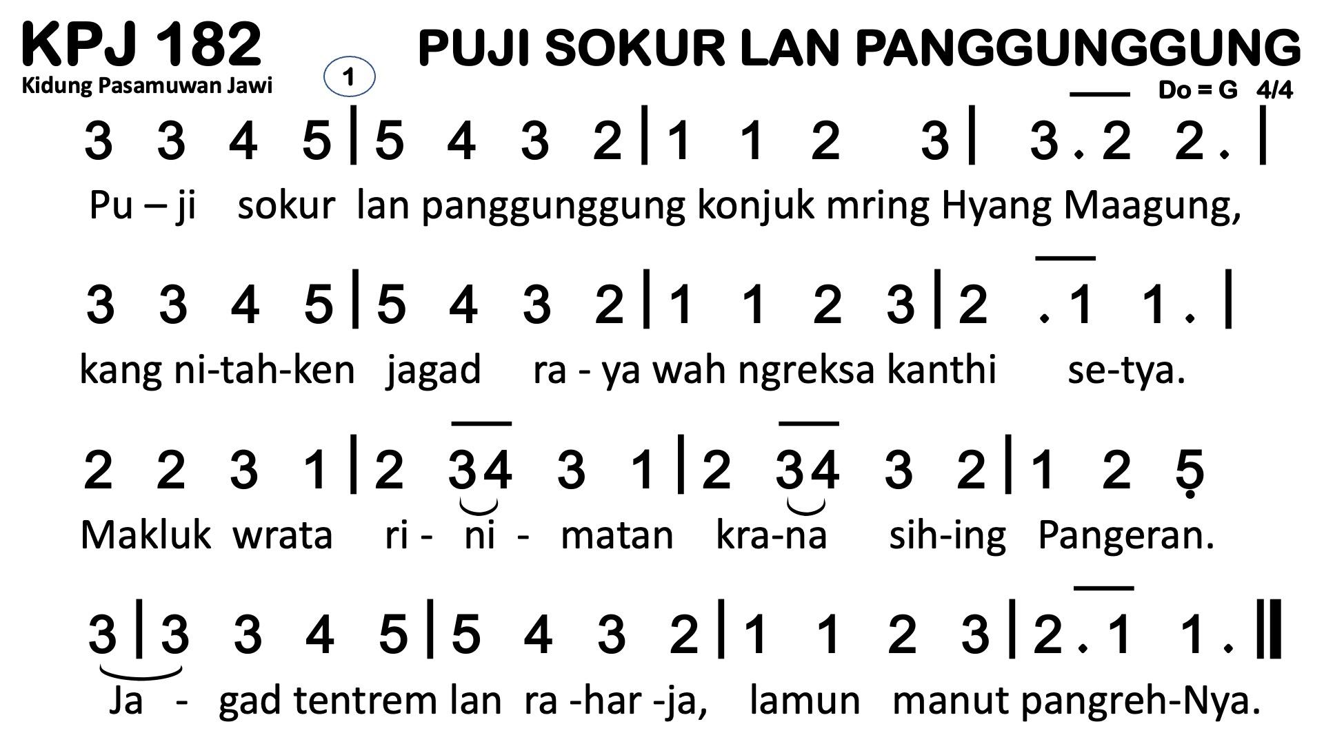 Partitur Chord KPJ 182