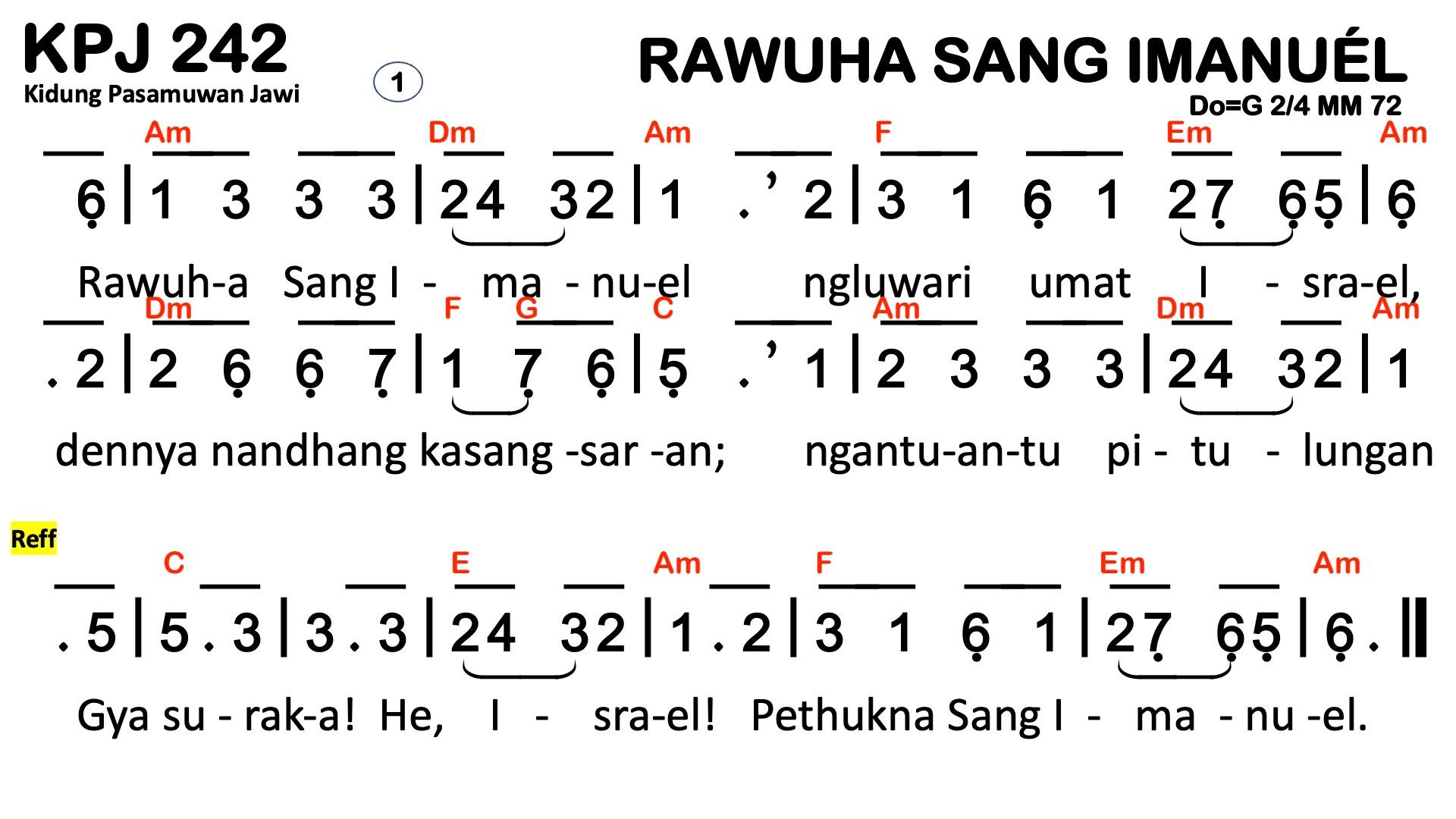 Partitur Chord KPJ 242