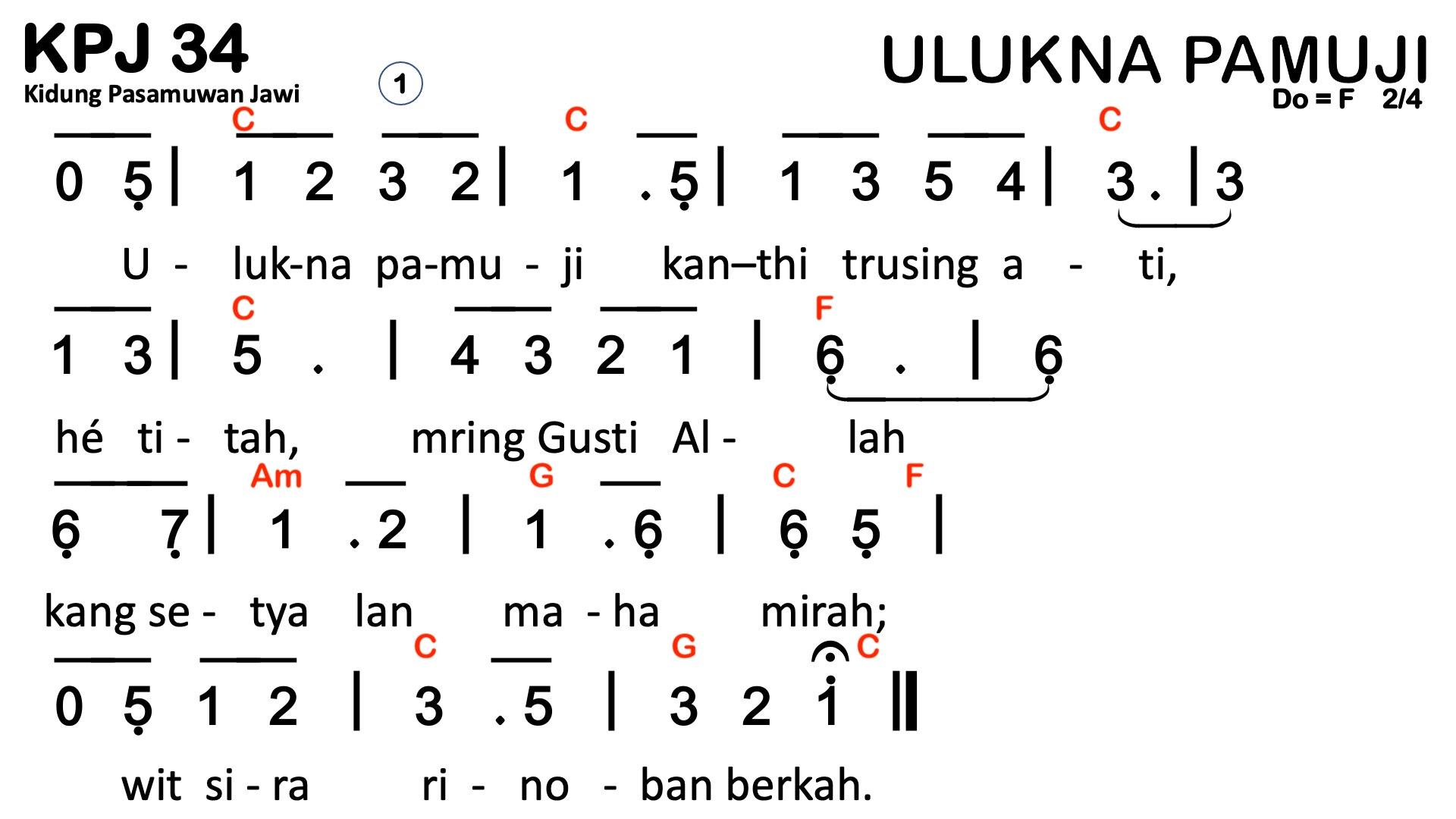 Partitur Chord KPJ 34
