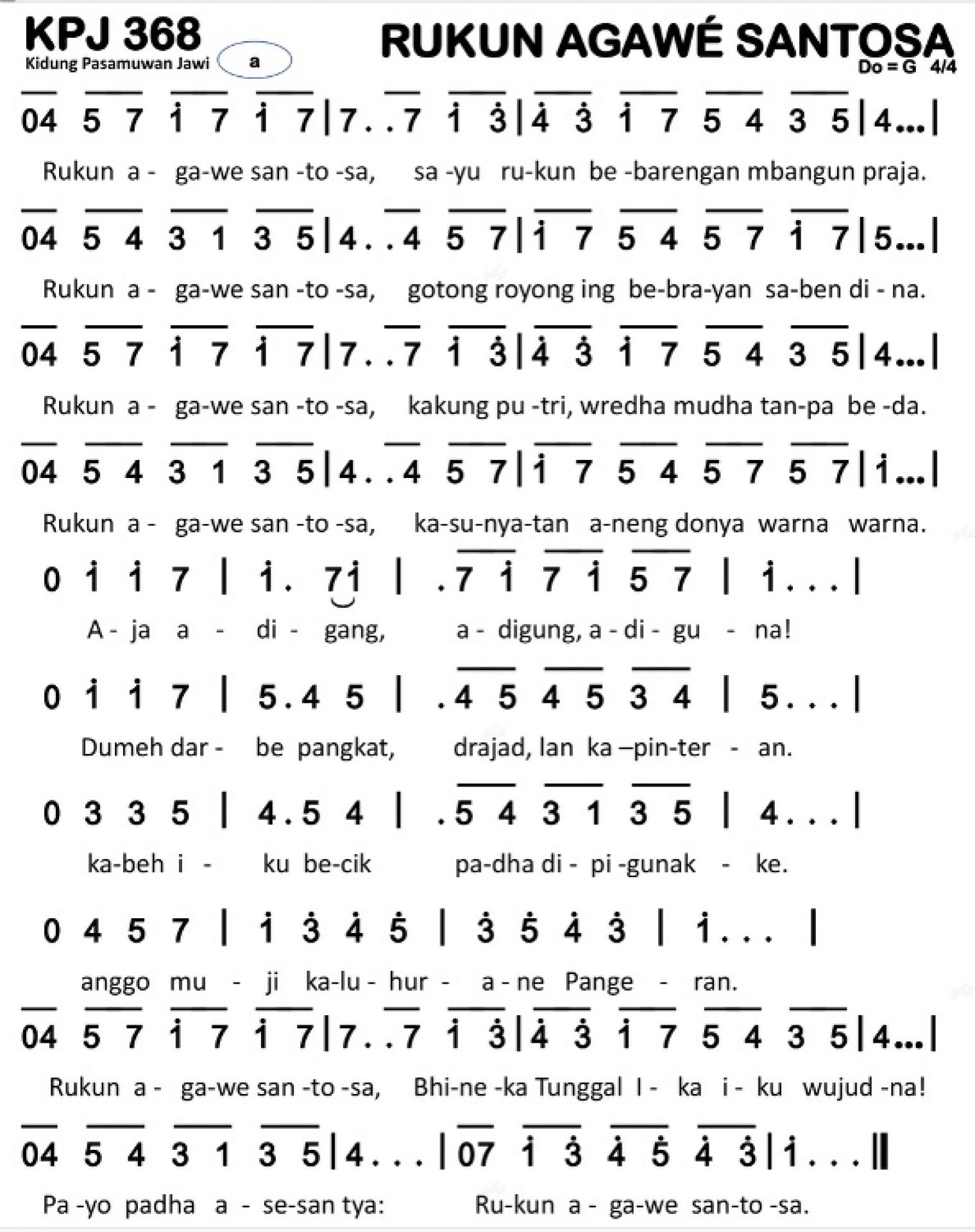 Partitur Chord KPJ 368
