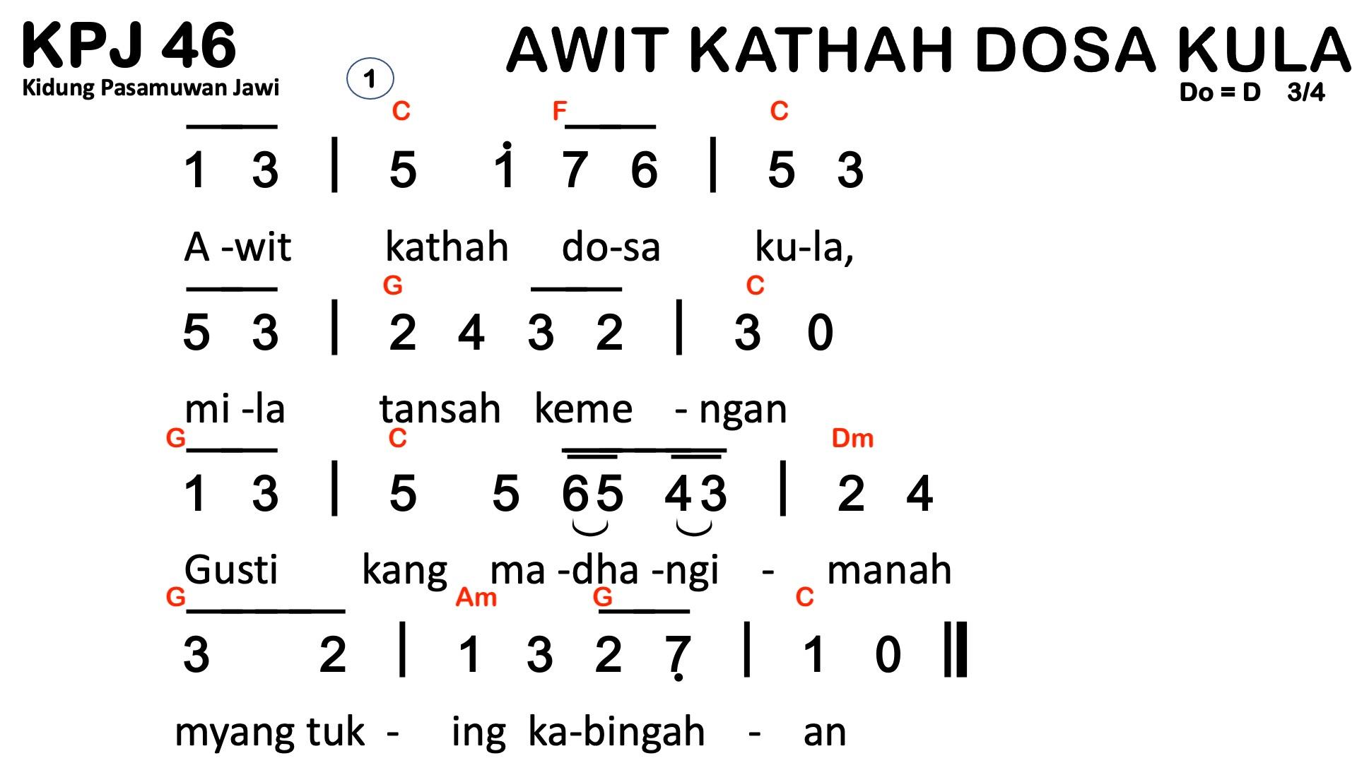 Partitur Chord KPJ 46