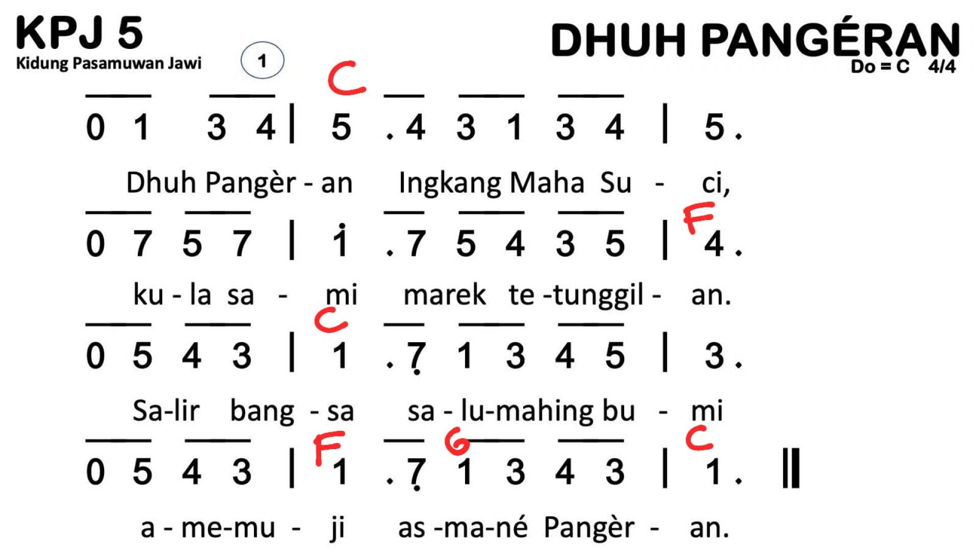 Partitur Chord KPJ 5