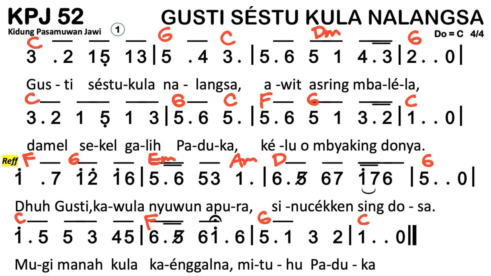 Partitur Chord KPJ 52