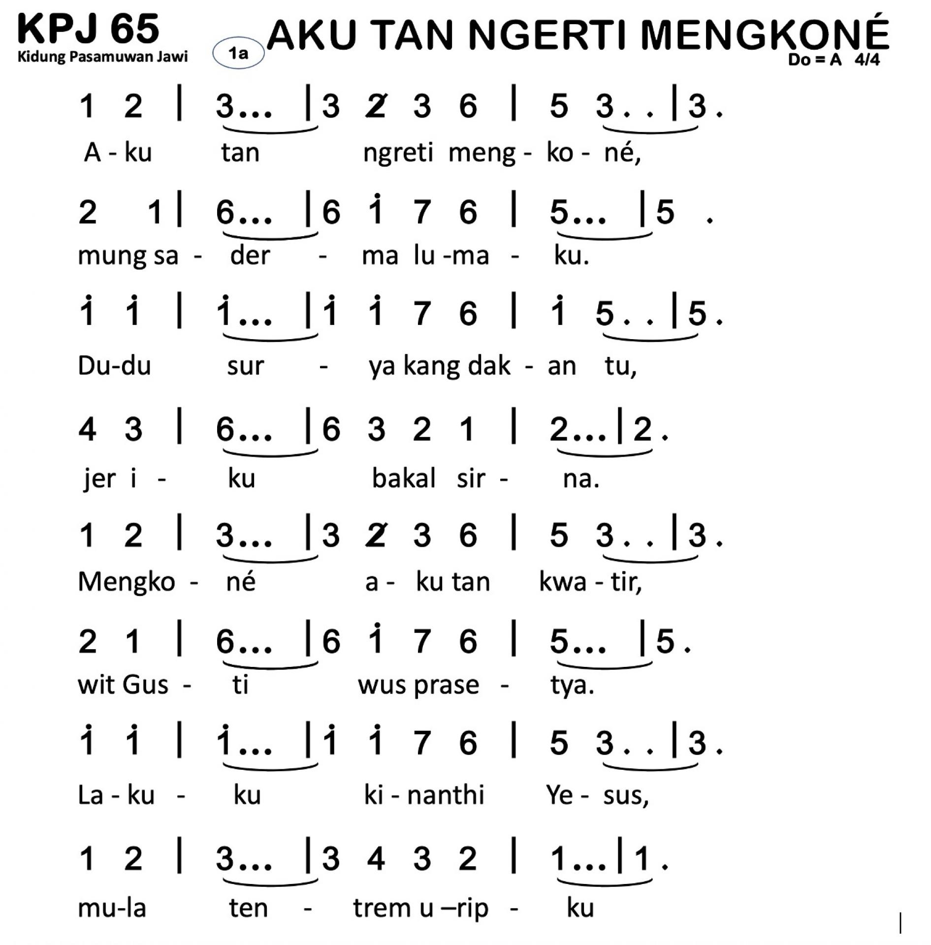 Partitur Chord KPJ 65