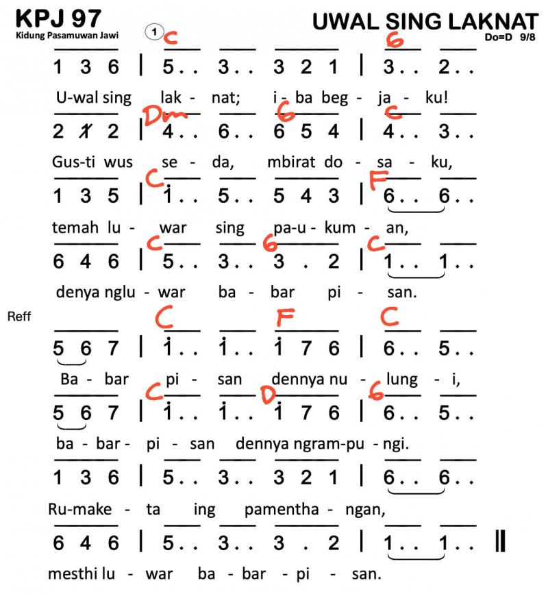 Partitur Chord KPJ 97