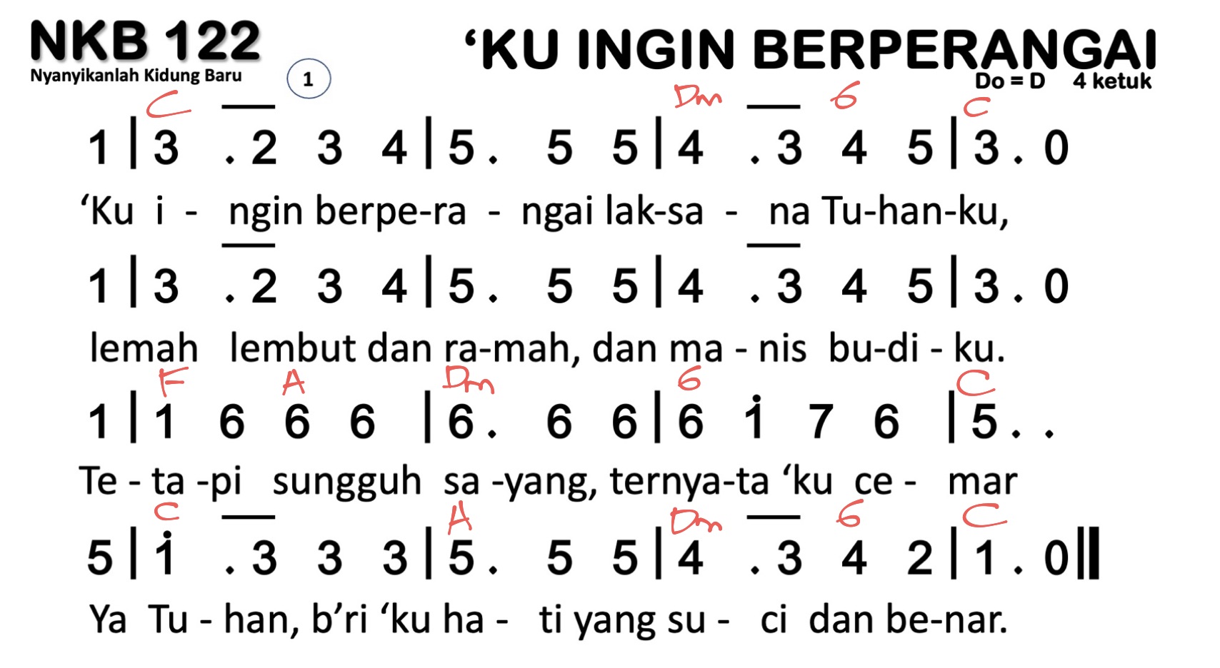 Partitur Chord NKB 122