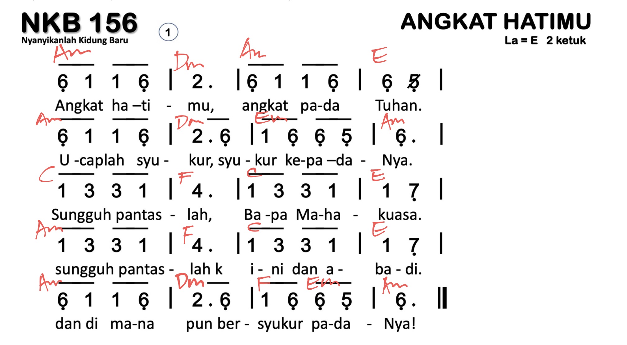 Partitur Chord NKB 156