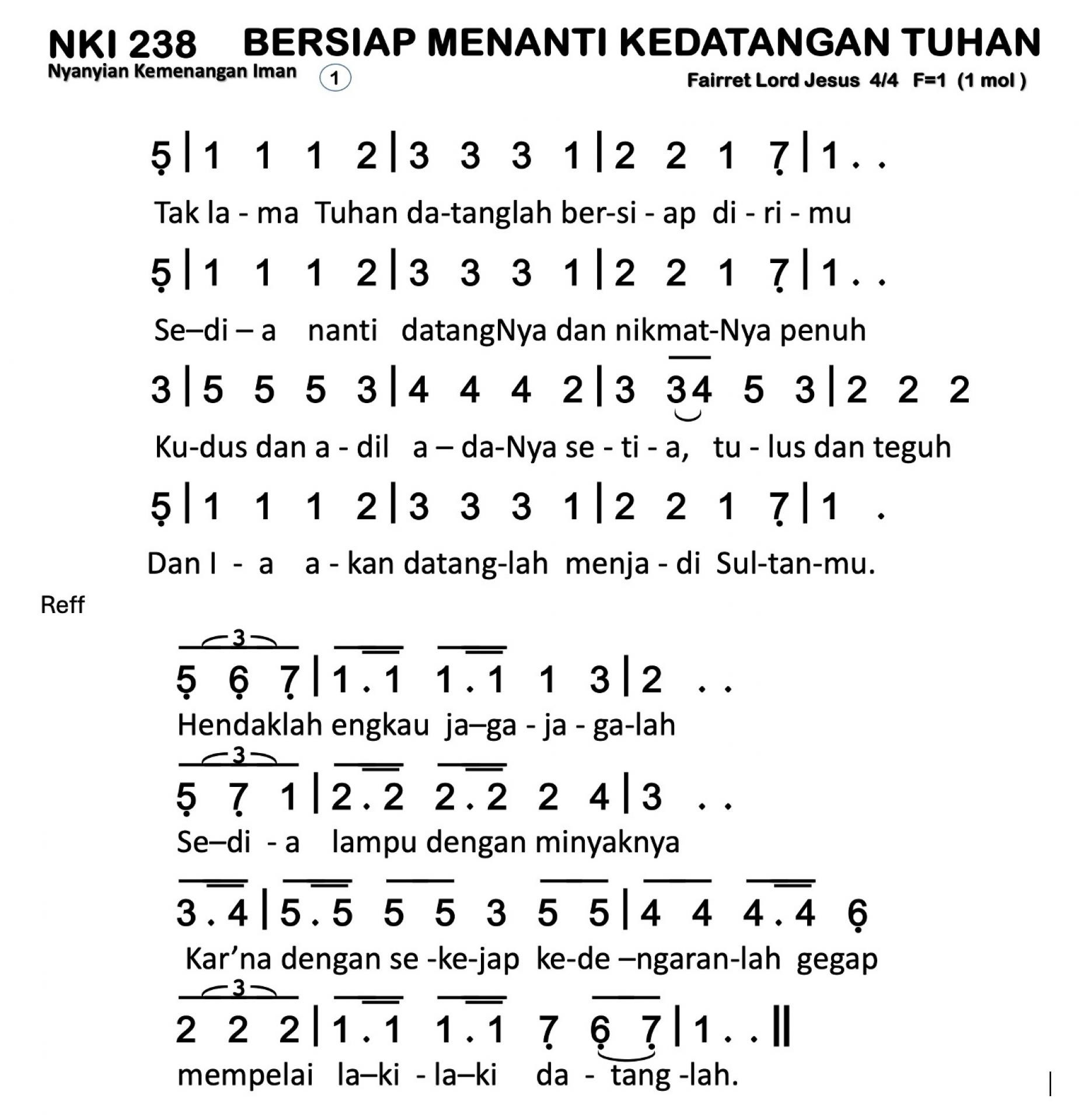 Partitur Chord NKI 238