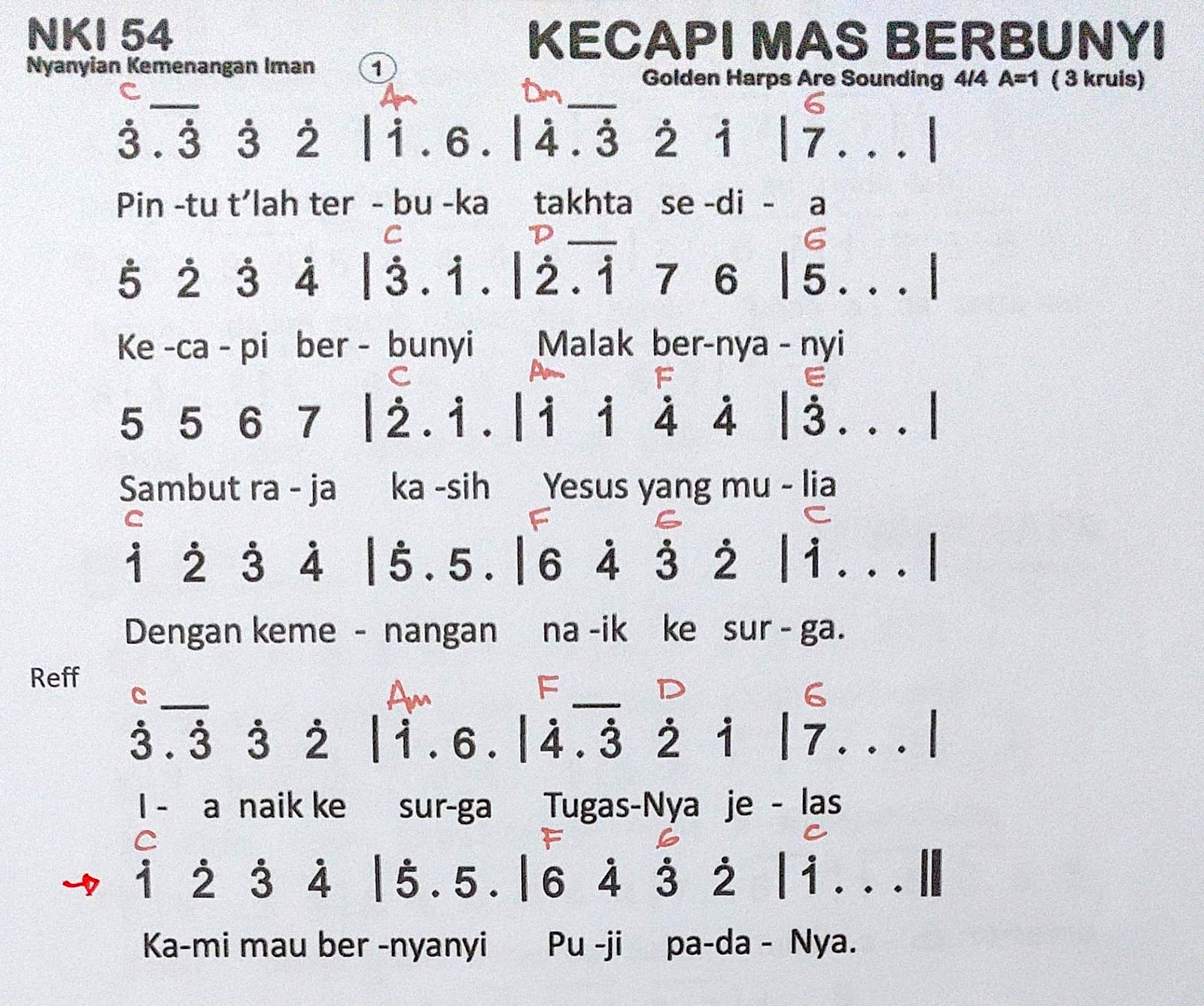 Partitur Chord NKI 54
