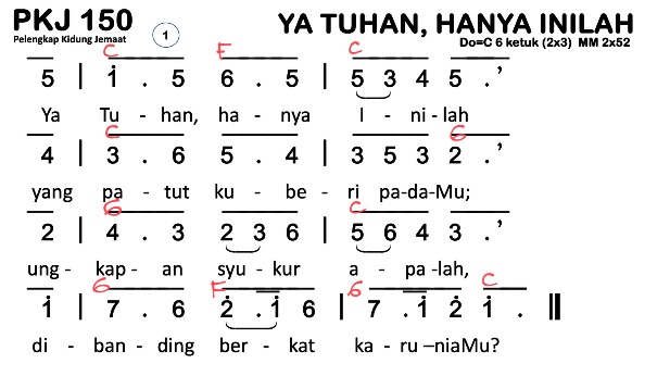 Partitur Chord PKJ 150