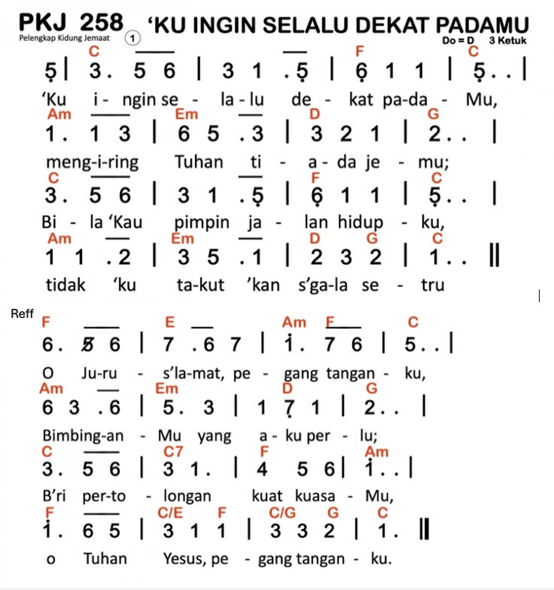 Partitur Chord PKJ 258