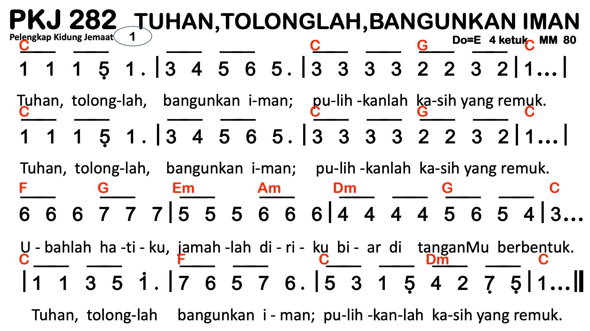 Partitur Chord PKJ 282