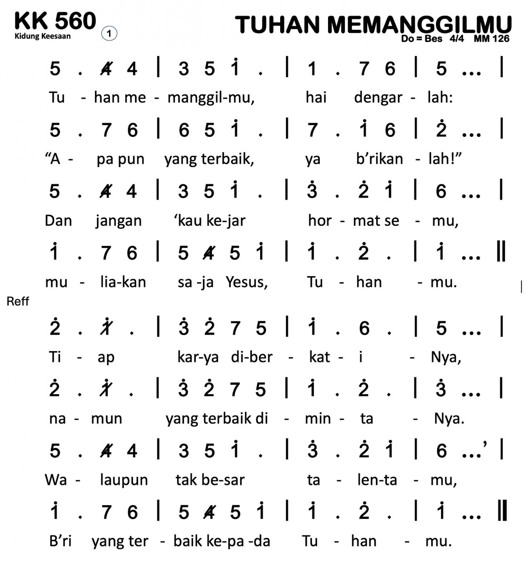Partitur Polos KK 560