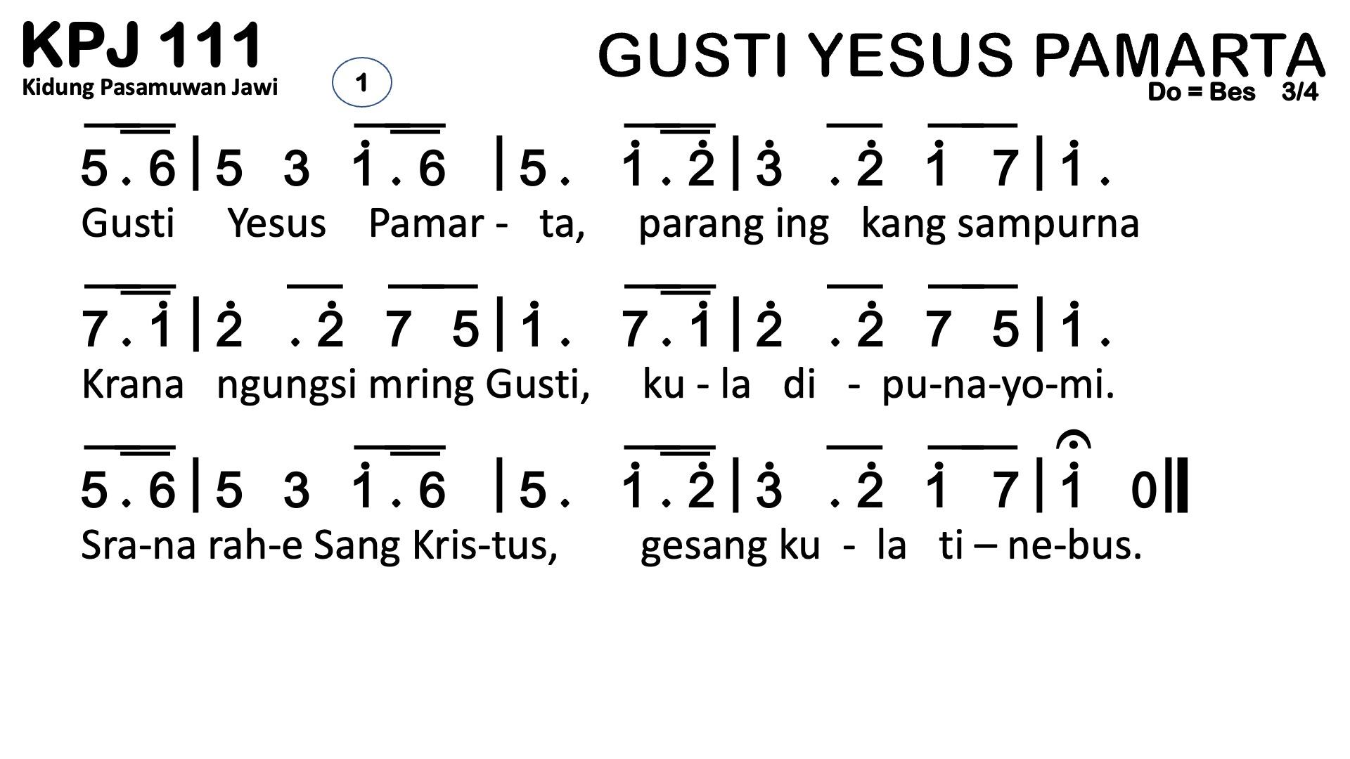 Partitur Polos KPJ 111