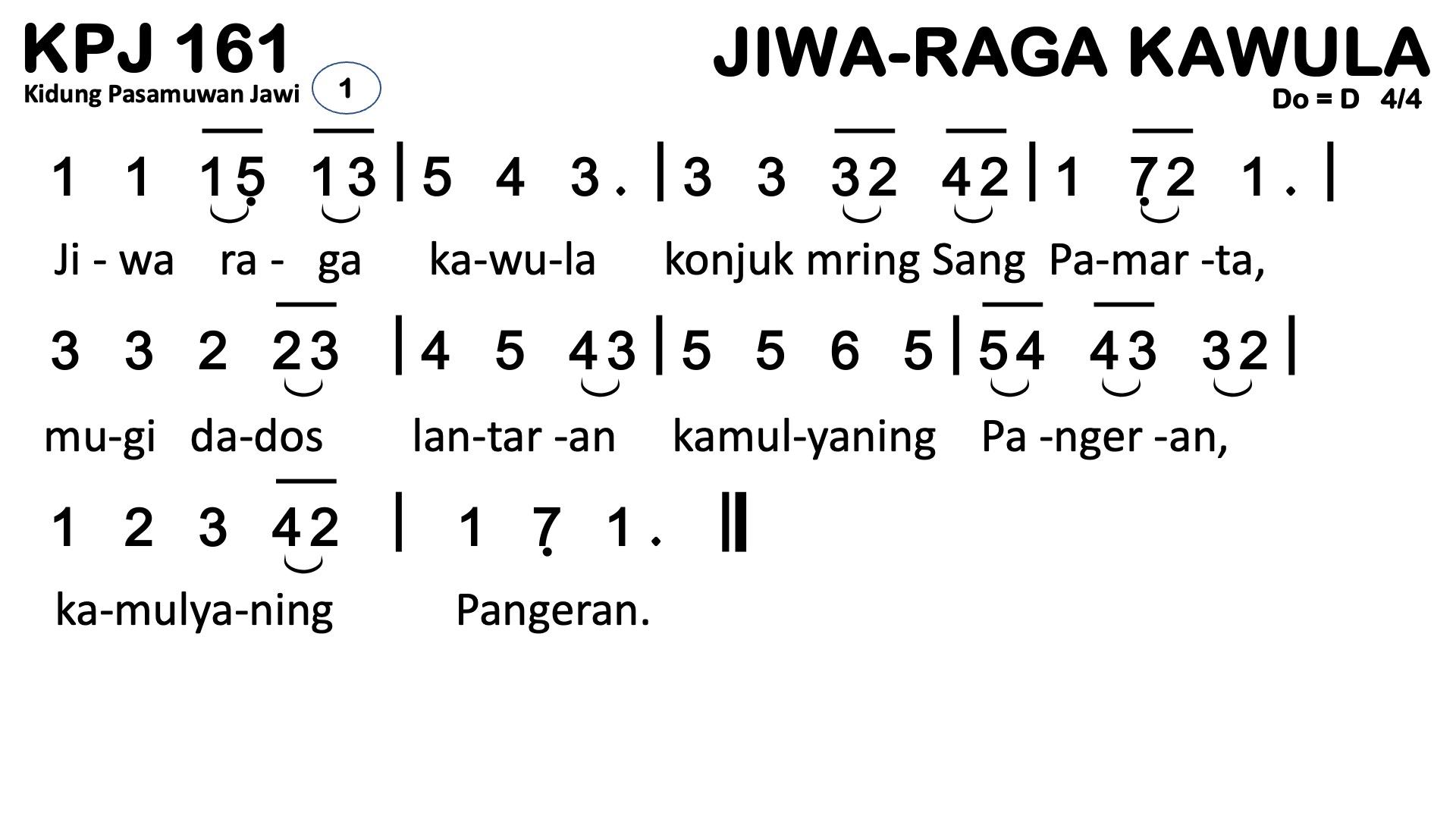 Partitur Polos KPJ 161