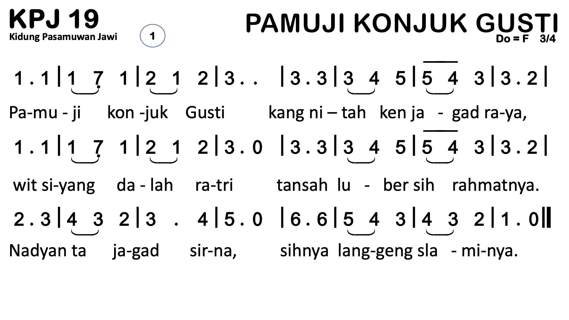 Partitur Polos KPJ 19