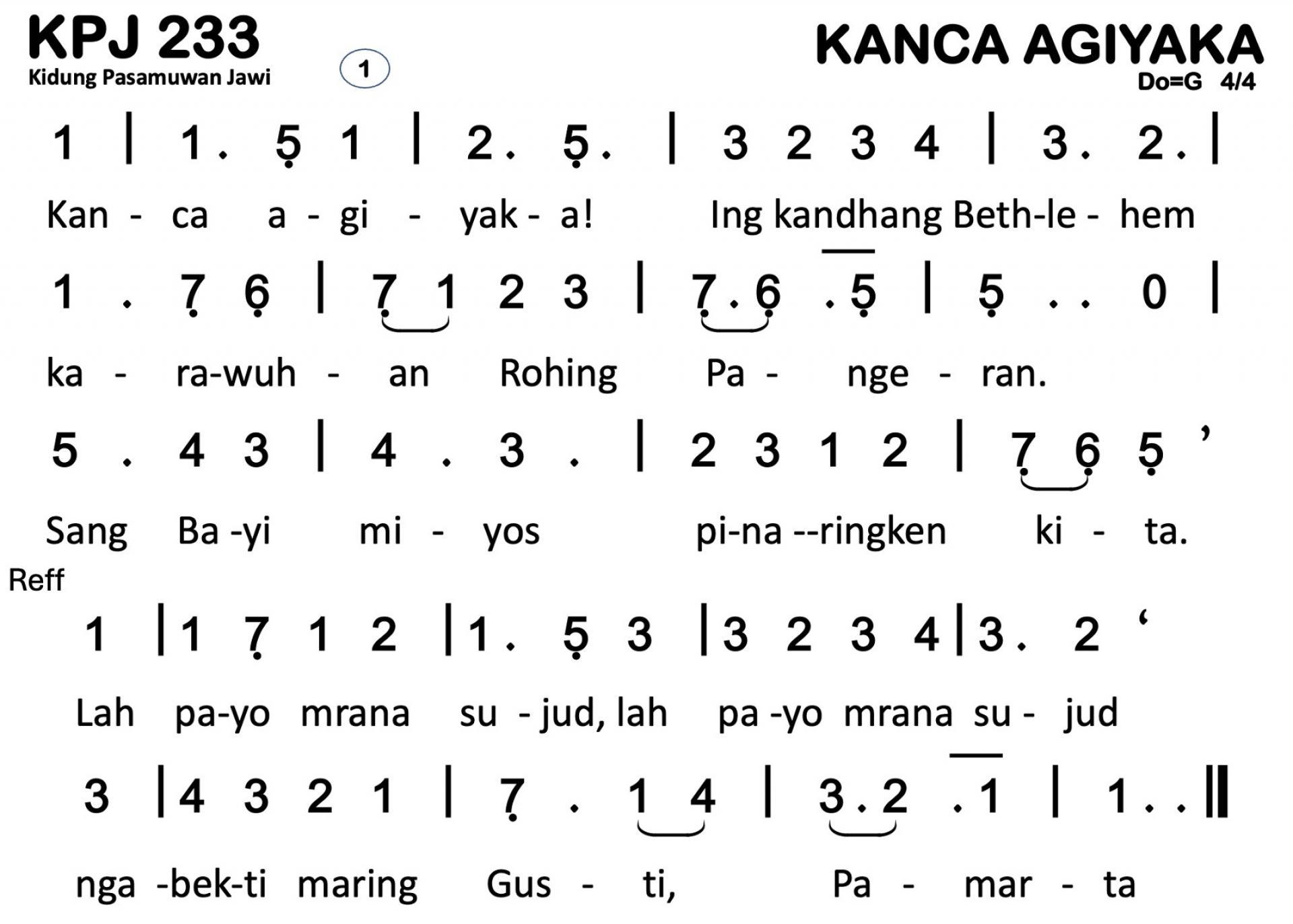 Partitur Polos KPJ 233