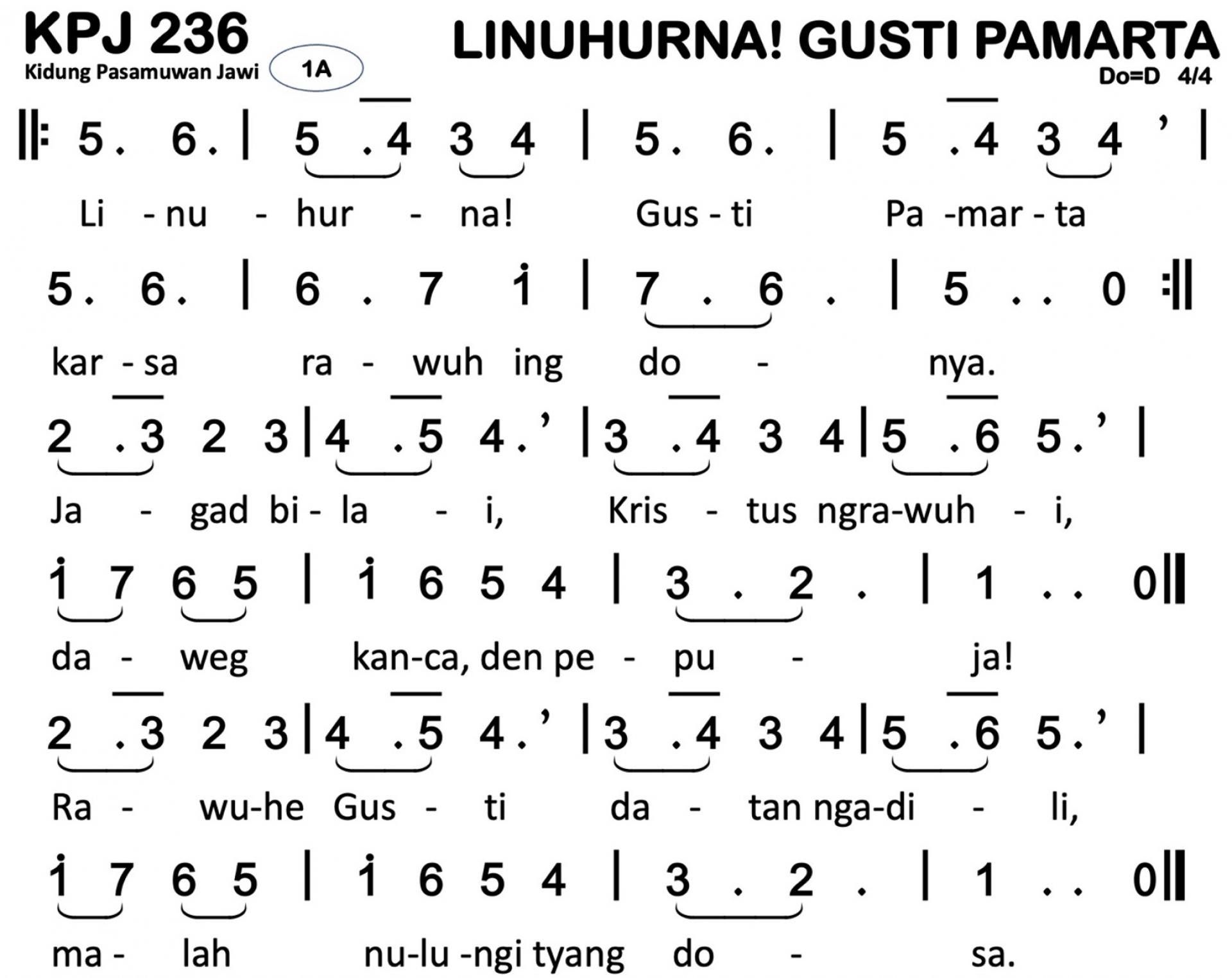 Partitur Polos KPJ 236